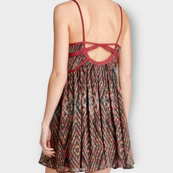 Free People ‘Kaleidoscopes in the Sky’ Babydoll Dress in “Black Combo” Size XS - Picture 2 of 16